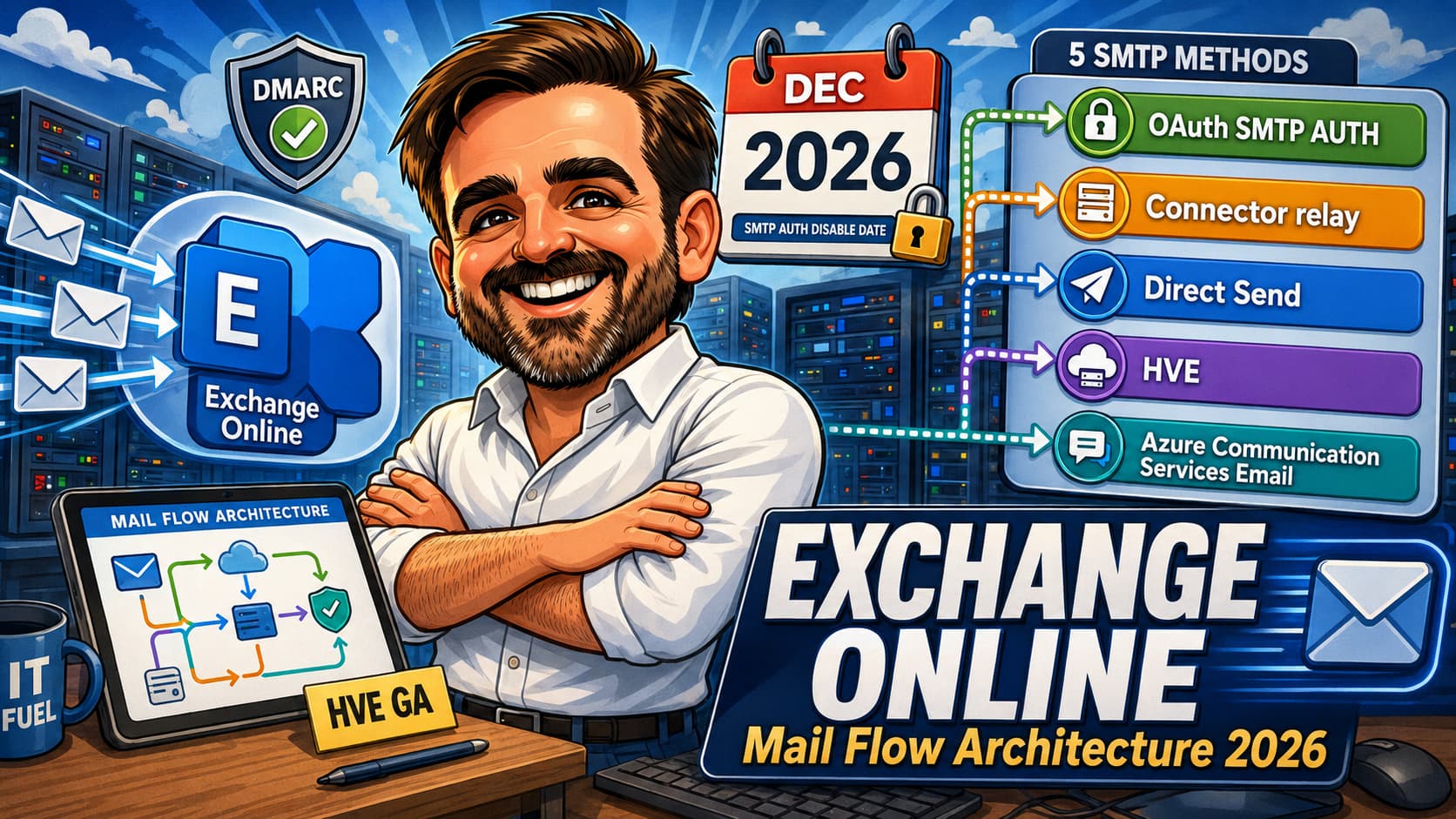 Exchange Online Mail Flow Architecture 2026: HVE, SMTP AUTH retirement, and the modern connector playbook