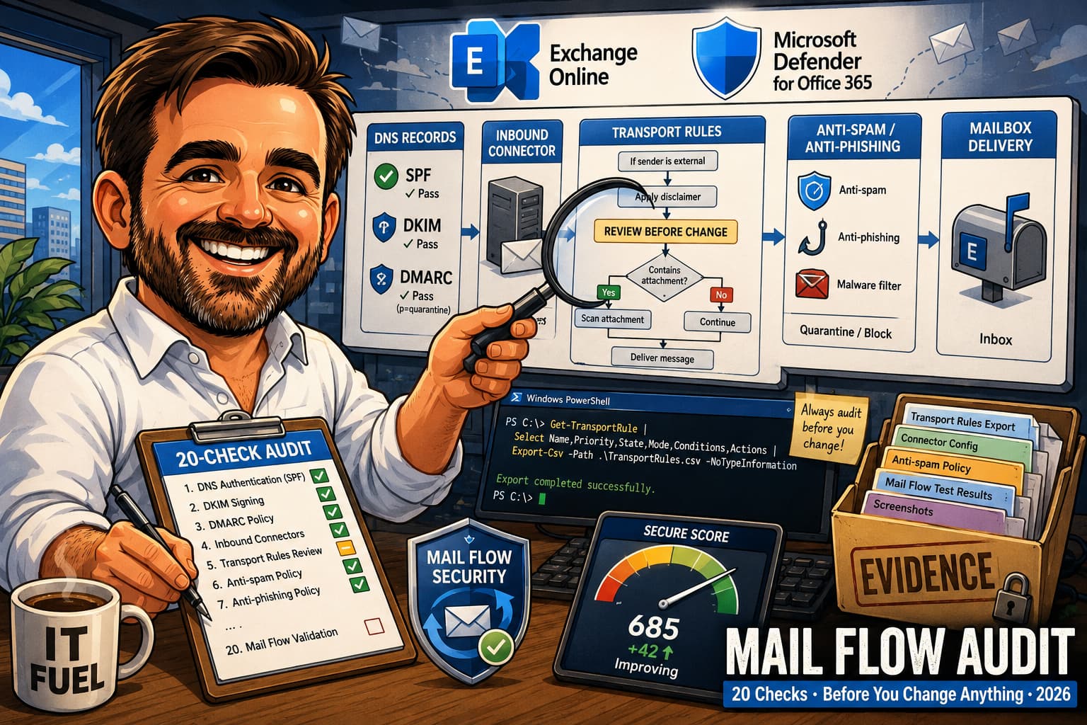 Exchange Online Mail Flow Audit Checklist: 32 Checks Before You Change Anything (2026)