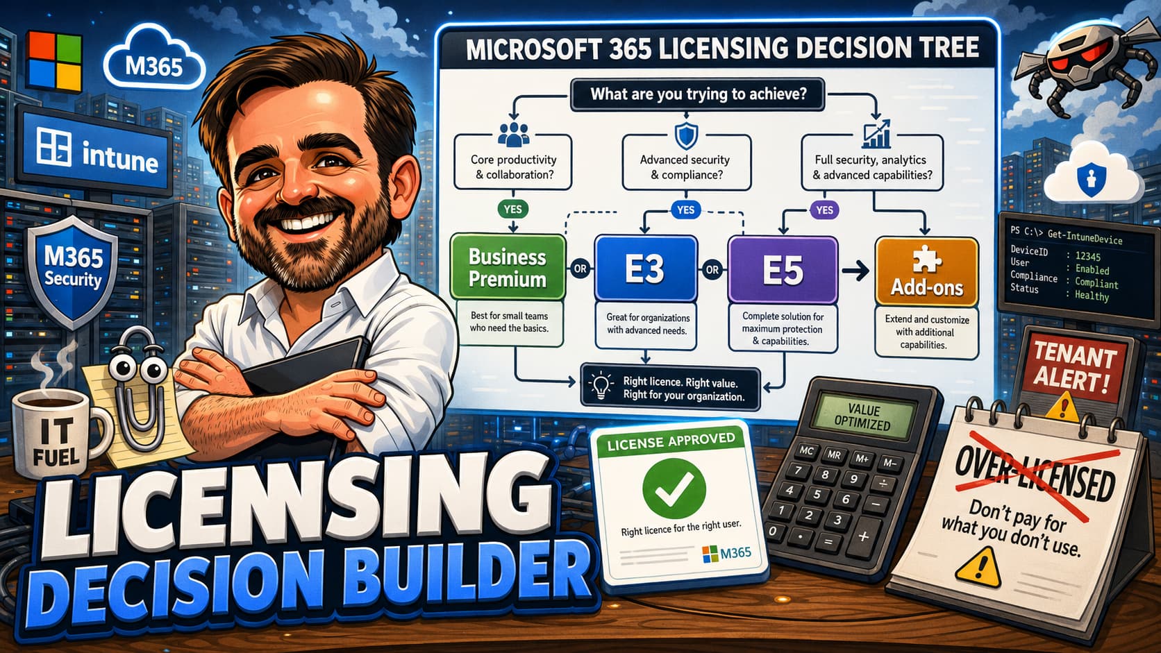 Microsoft 365 Licensing Decision Builder: Business Premium, E3, E5 or Add-ons?
