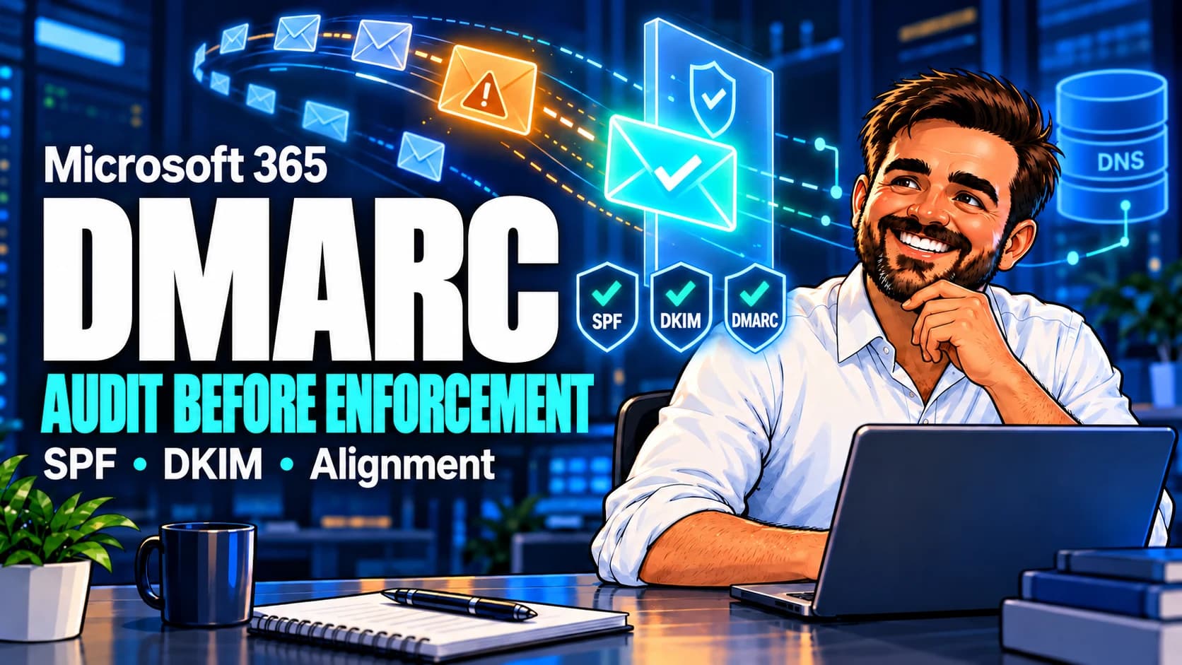The blog administrator reviewing Microsoft 365 DMARC checks before enforcement.